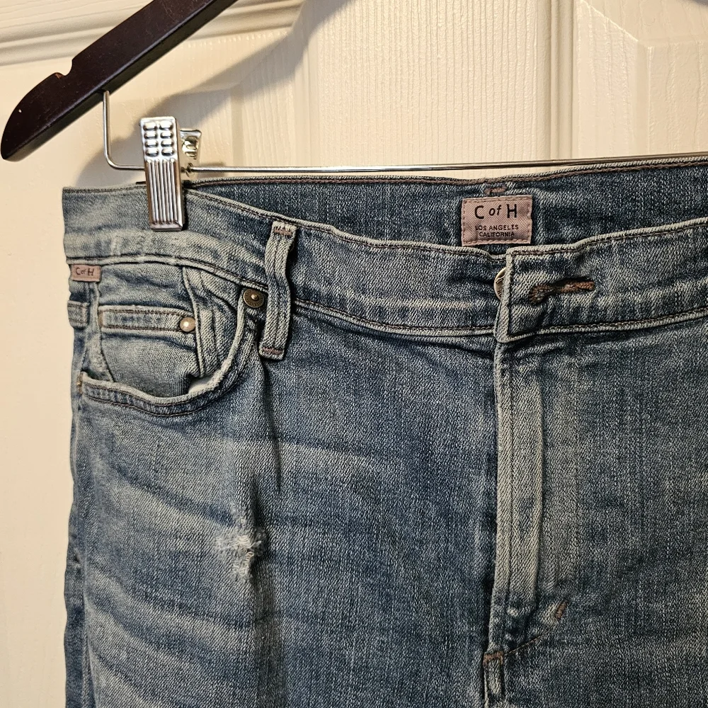 CITIZENS OF HUMANITY | Rocket Crop High Rise Skinny Distressed Denim Jeans - 32 - Picture 4 of 6